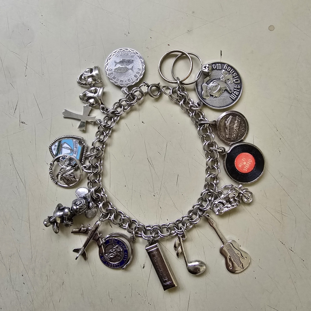 Vintage Sterling Silver Charm Bracelet